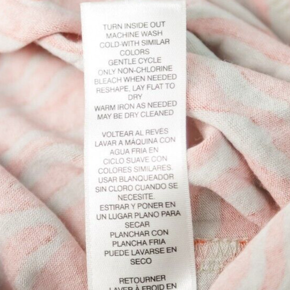 Chico's 2 Size Large L Orange Tan Zebra Animal Print Scoop 3/4 Sleeve Knit Top - Picture 5 of 7